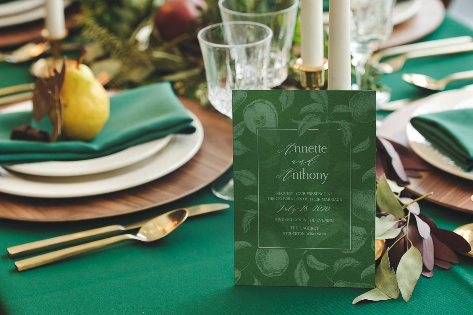 madison wedding inspiration, reception decor, wedding invite