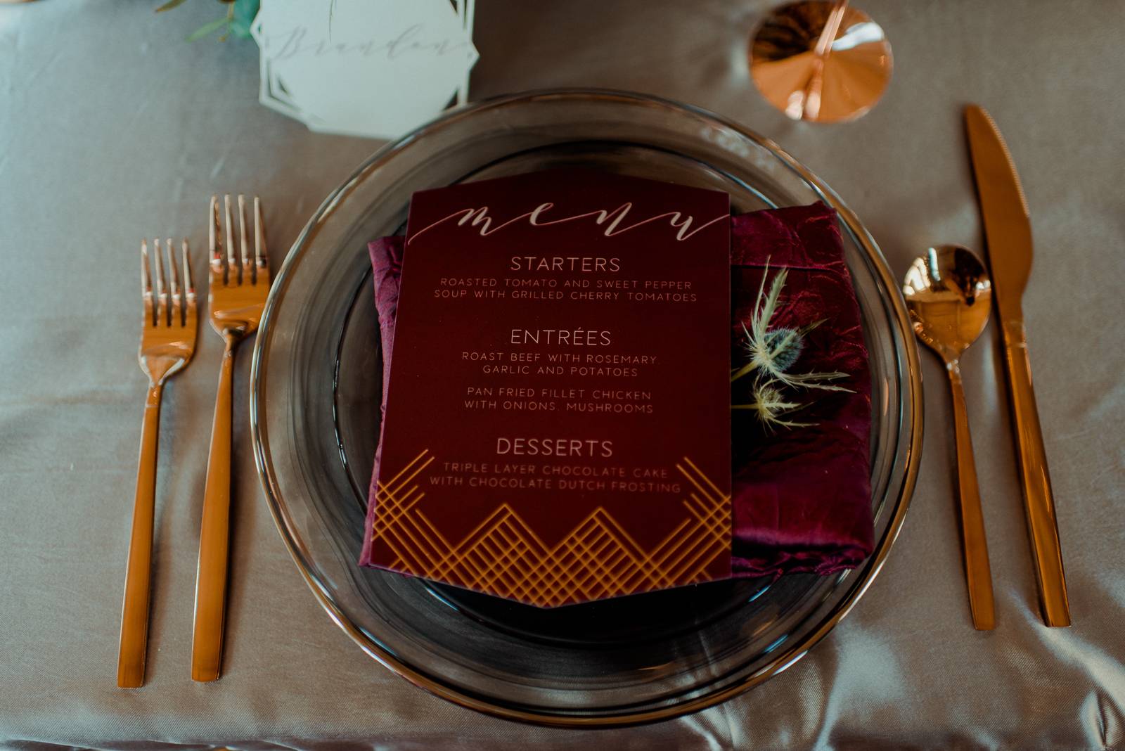 menu, table setting