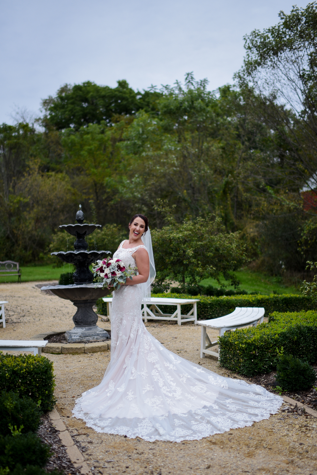 bride, wedding dress, bouquet