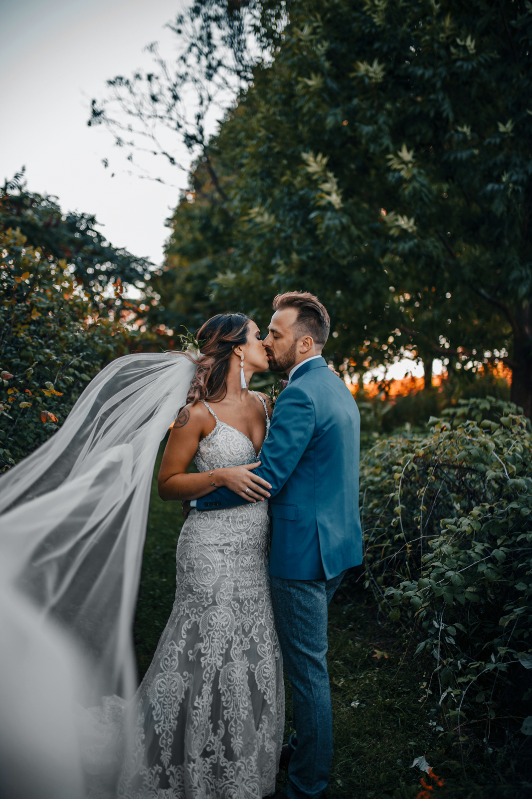 bride, broom, veil