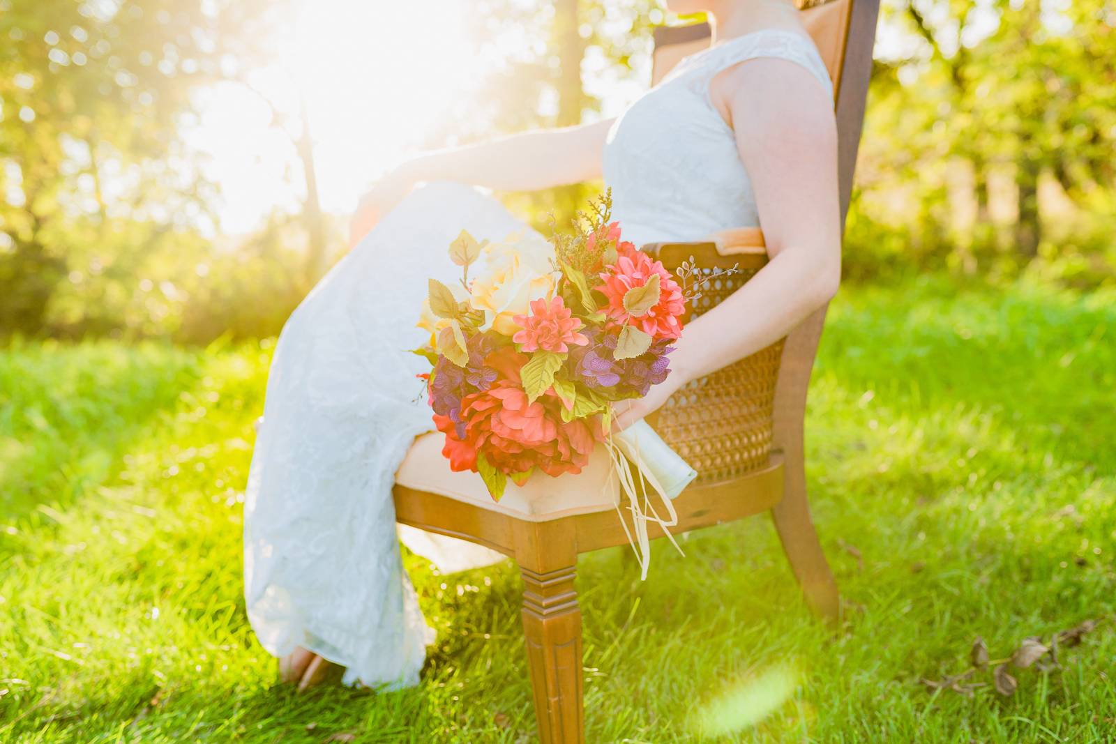 bride with bouquet