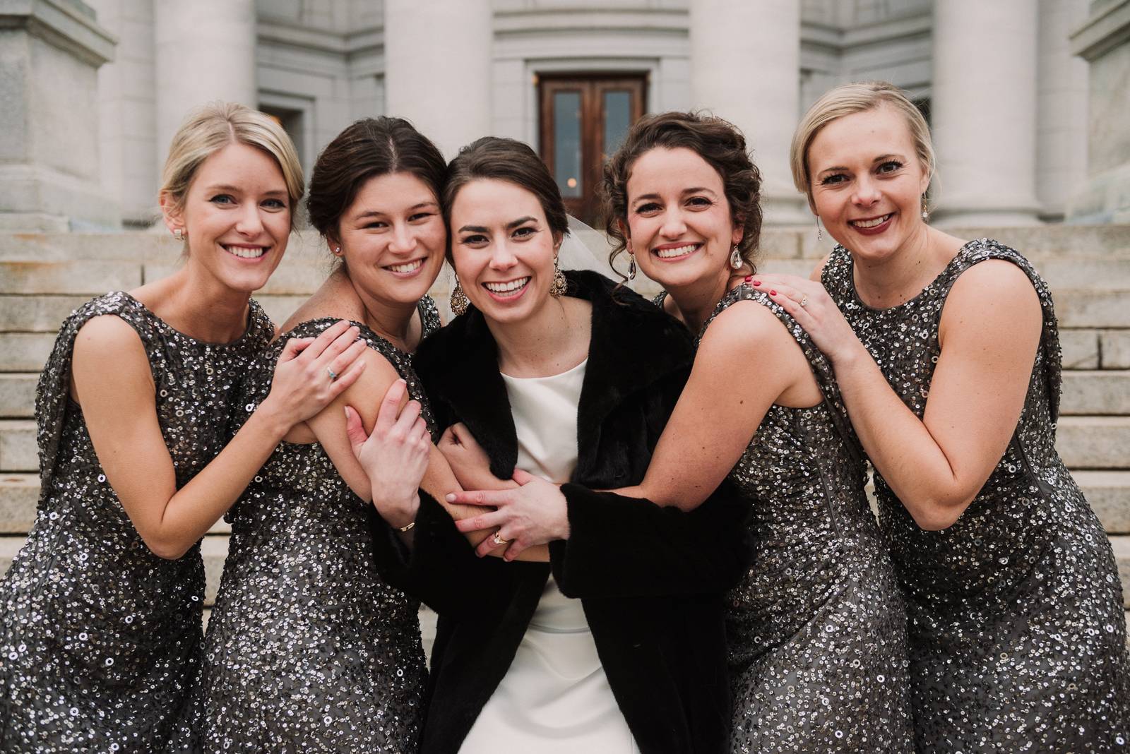 bride and bridesmaids