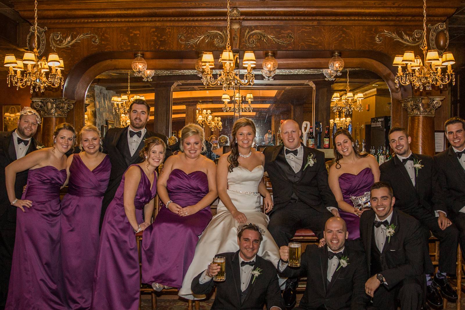 Purple Satin Wedding Party