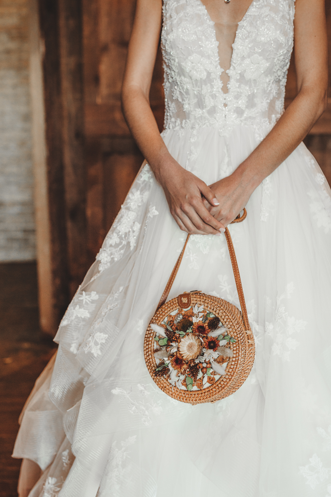 Dried Floral Boho Purse