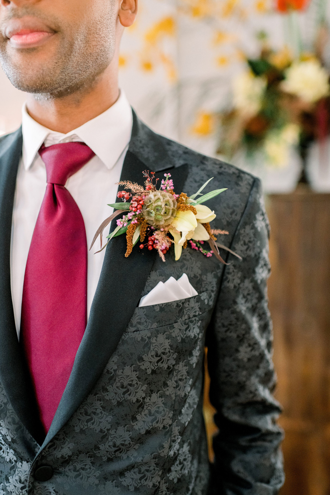 Earthy Vibrant Boutonniere