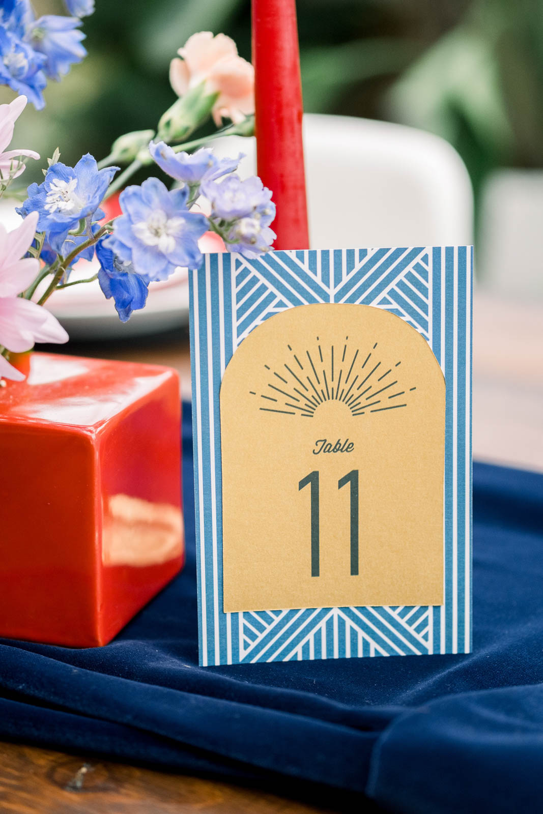 Sunburst Retro Table Number