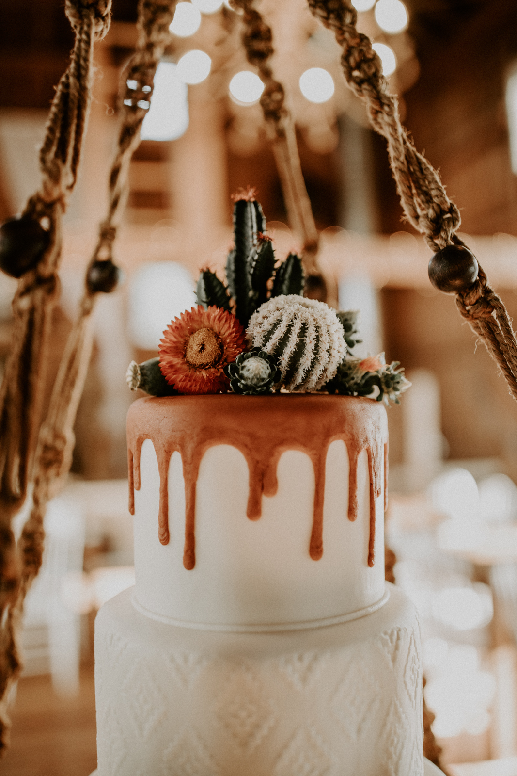 Boho Western Wedding Drip Cake
