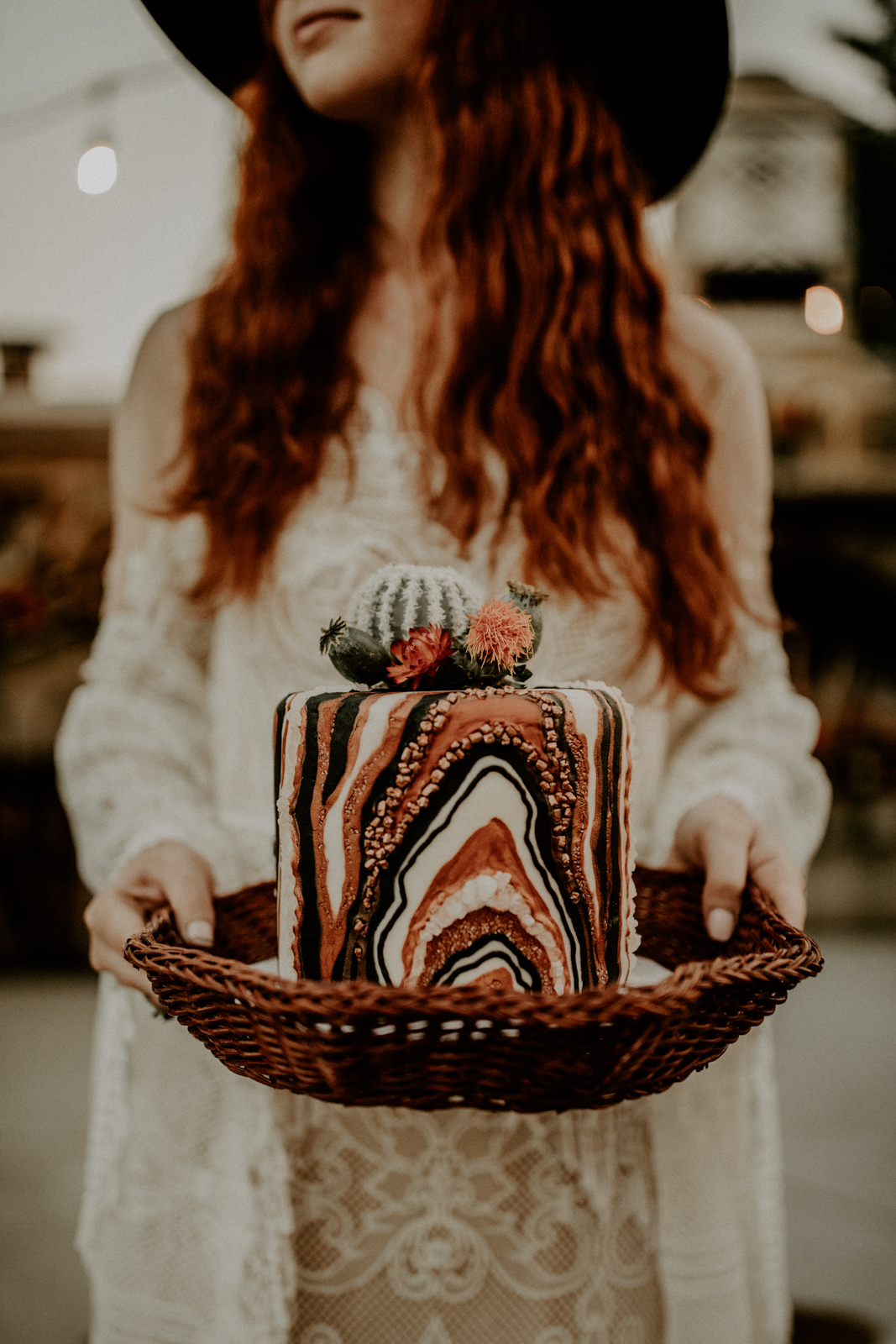 Western Boho Geode Cake