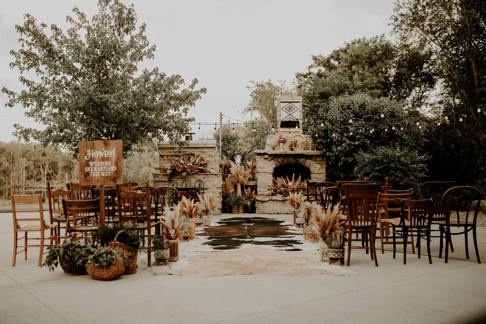 Western Boho Wedding Ceremony