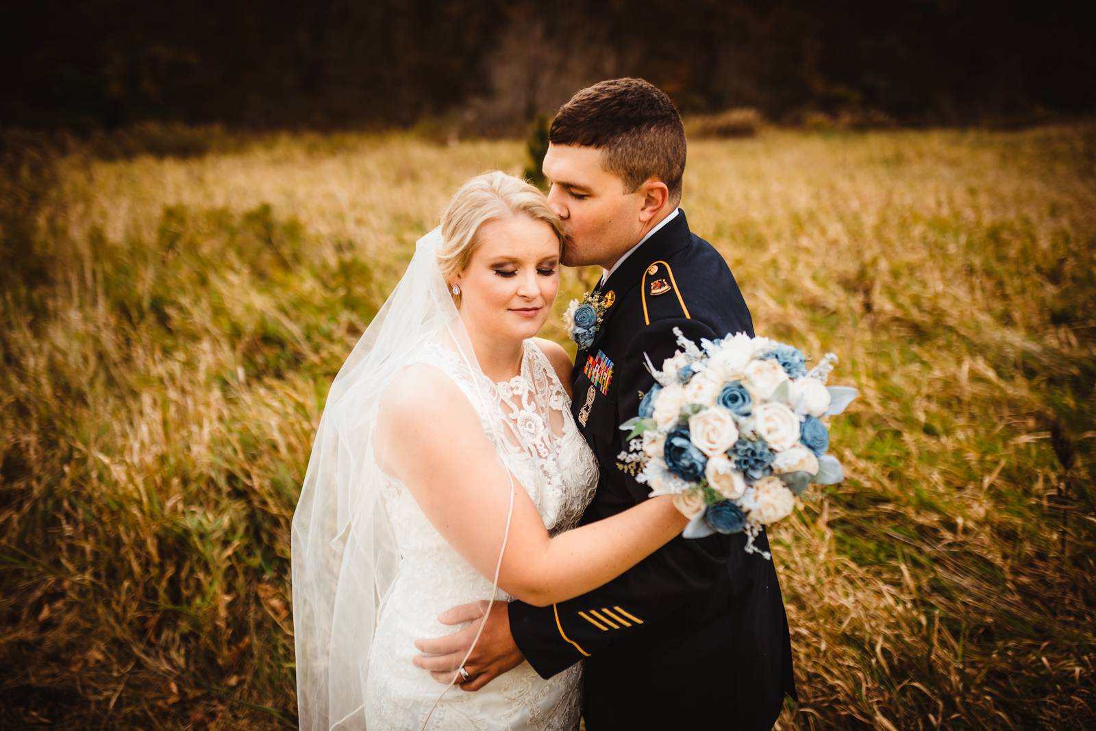 Blue Fall Wedding Military