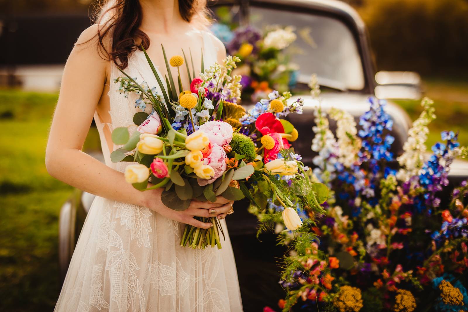 Vintage Truck with Wedding Floral