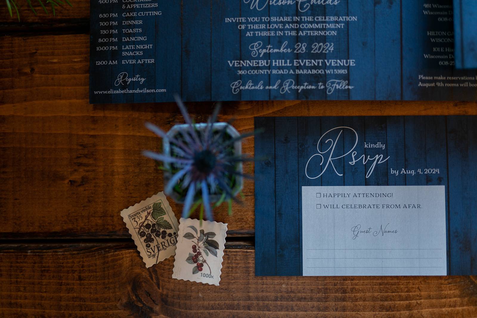 Wisconsin Wedding Invitation and Stationery