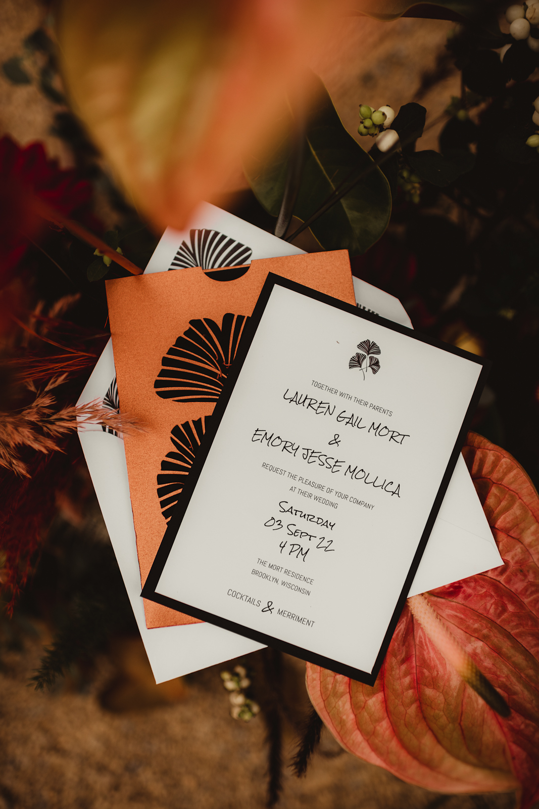 Sleek Fall Wedding Invitation