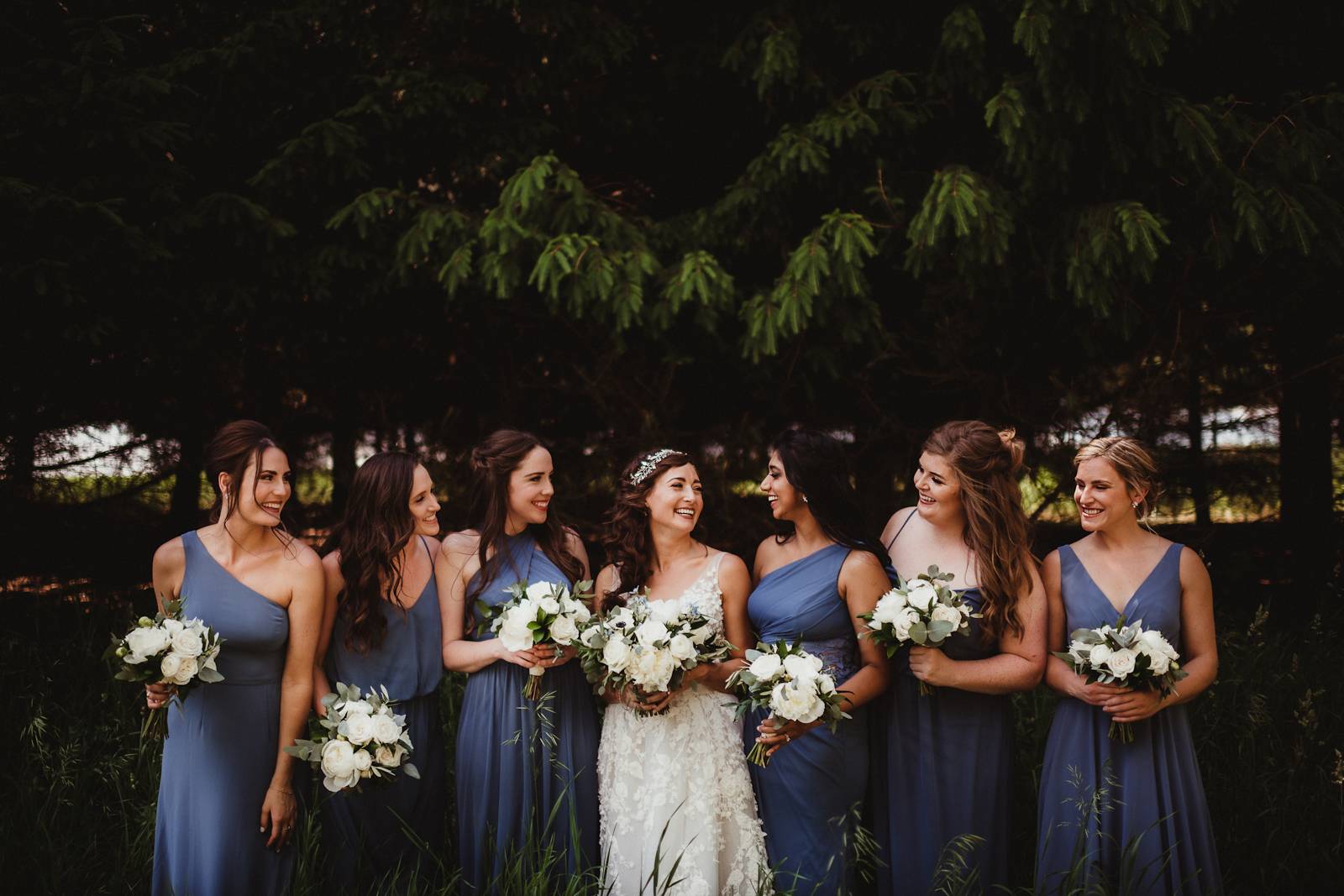 Blue Bridesmaids  Simple Bride