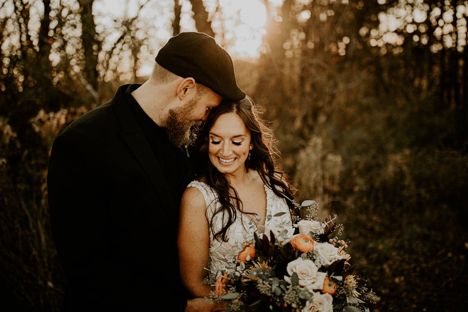 Fall Halloween Wedding Couple