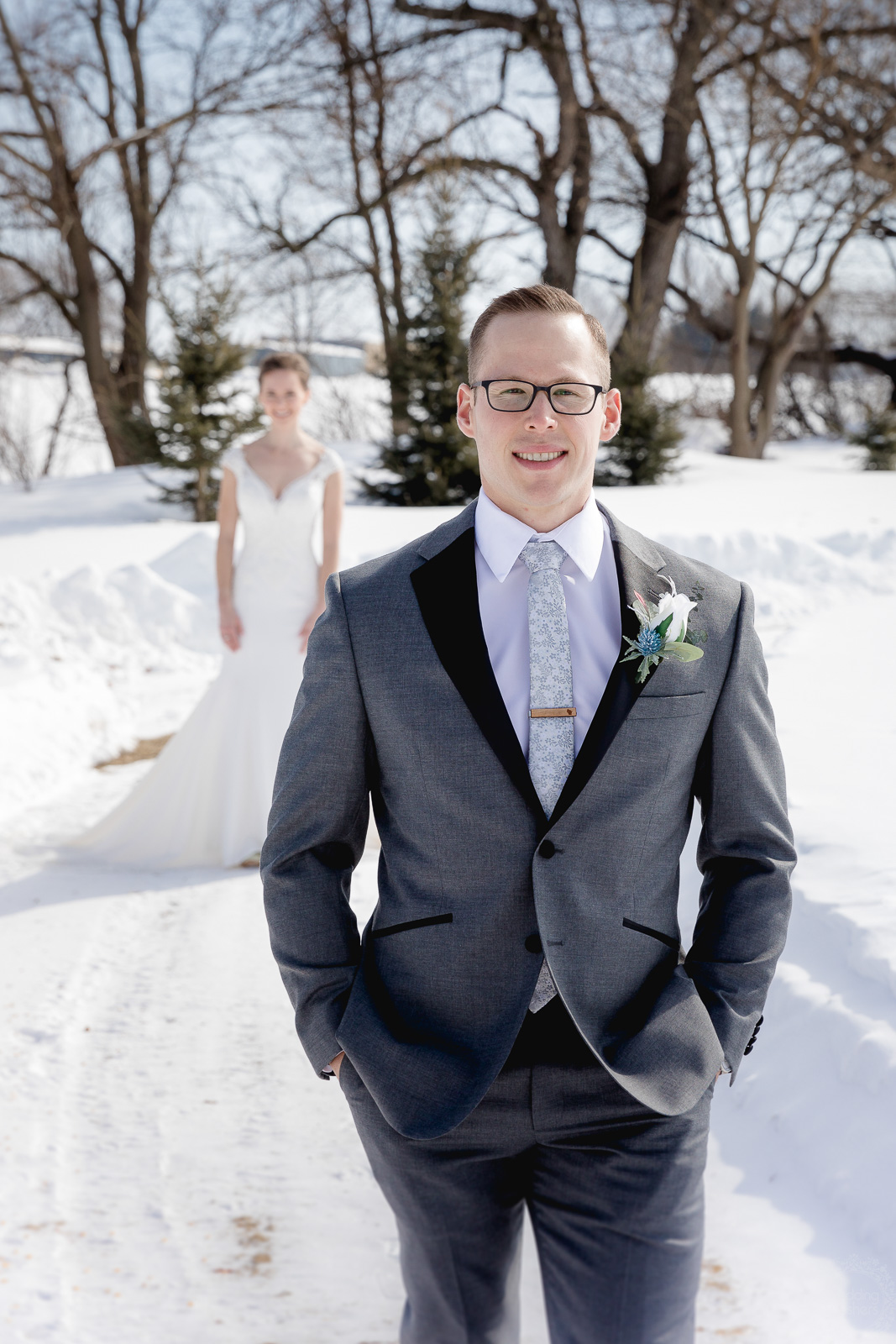 Winter Wedding First Look