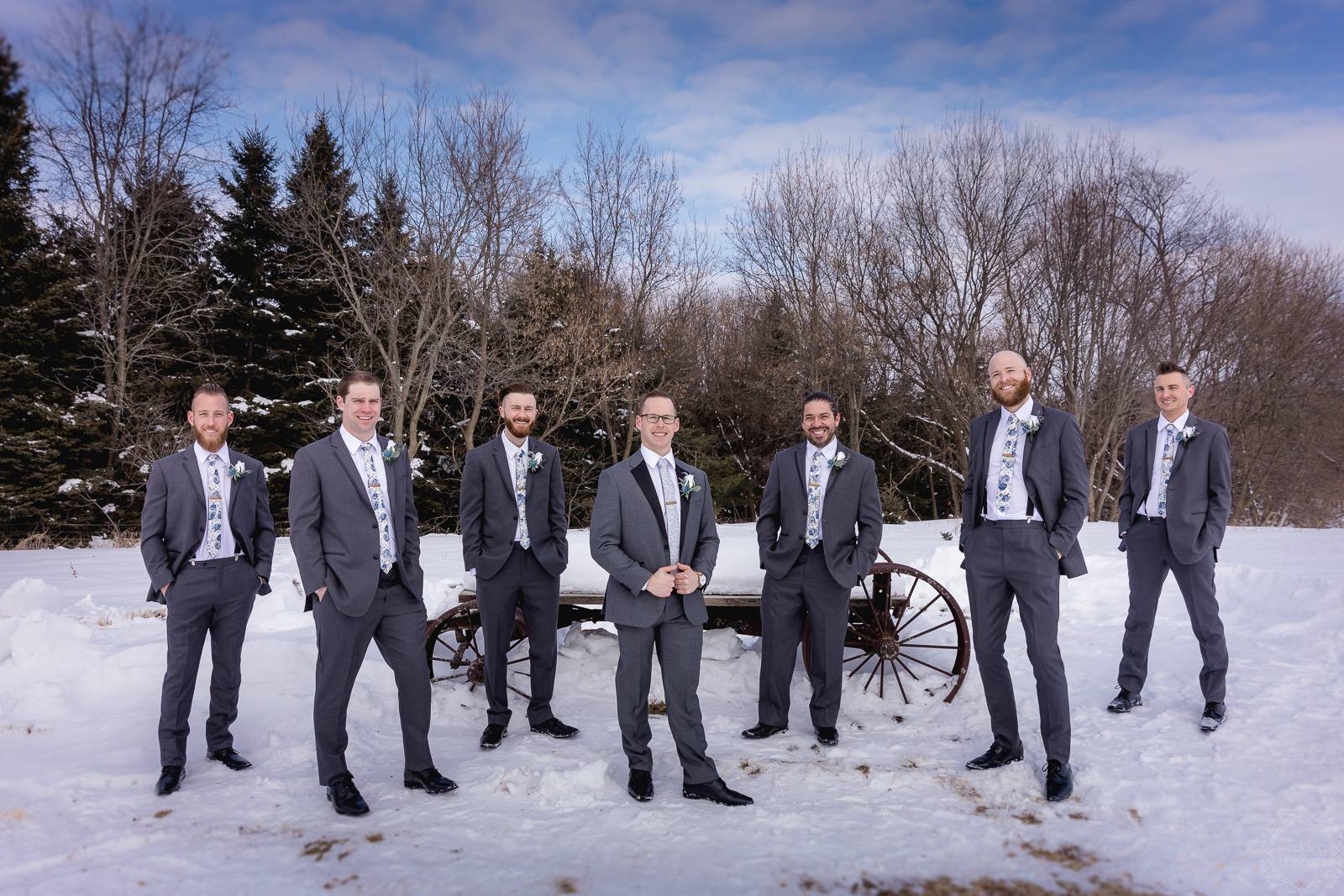 Blue Winter Wedding Party