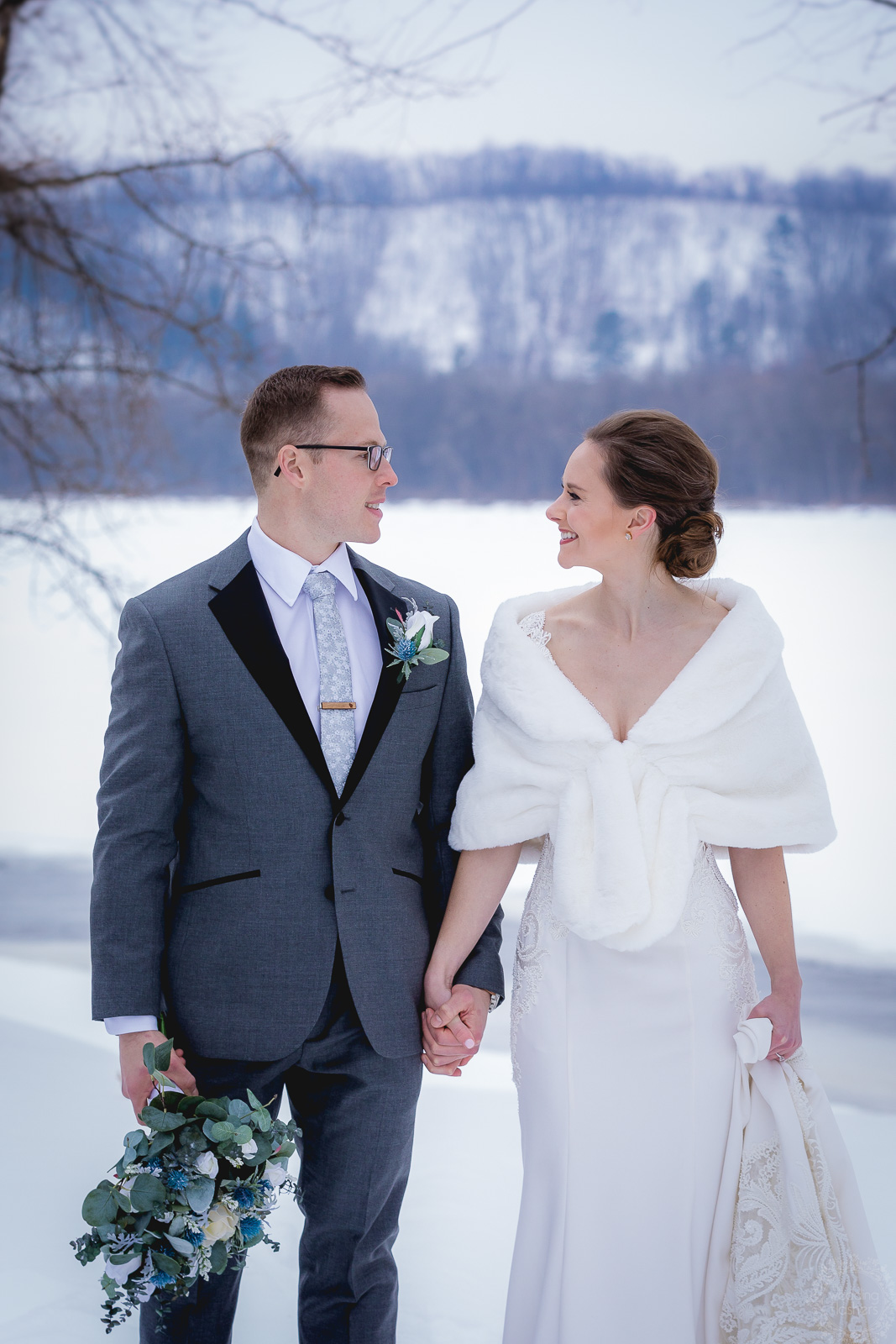 Elegant Winter Wedding Couple