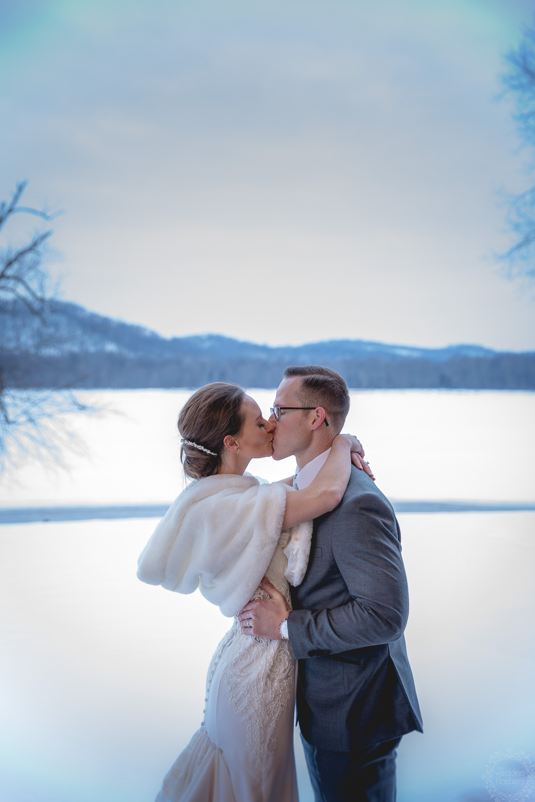 Elegant Winter Wedding Couple