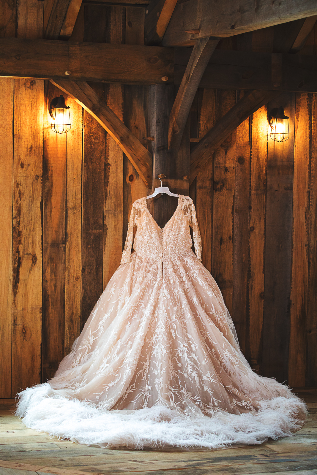 Feathered Wedding Gown