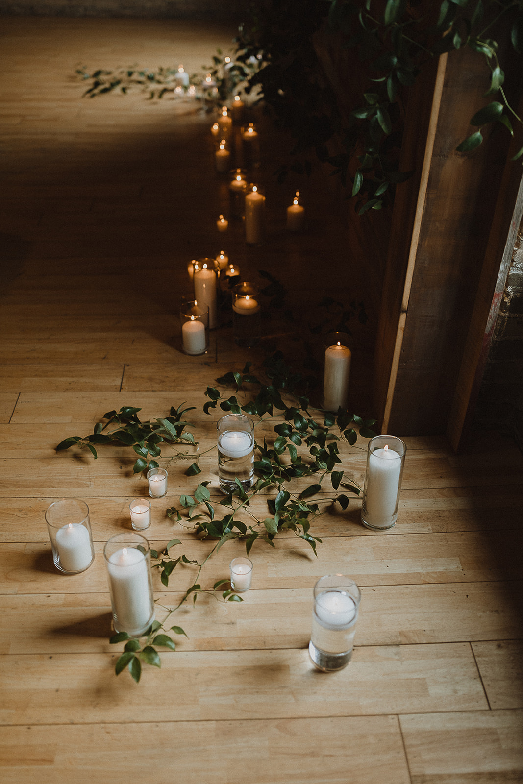 Candle and Greenery Wedding Decor
