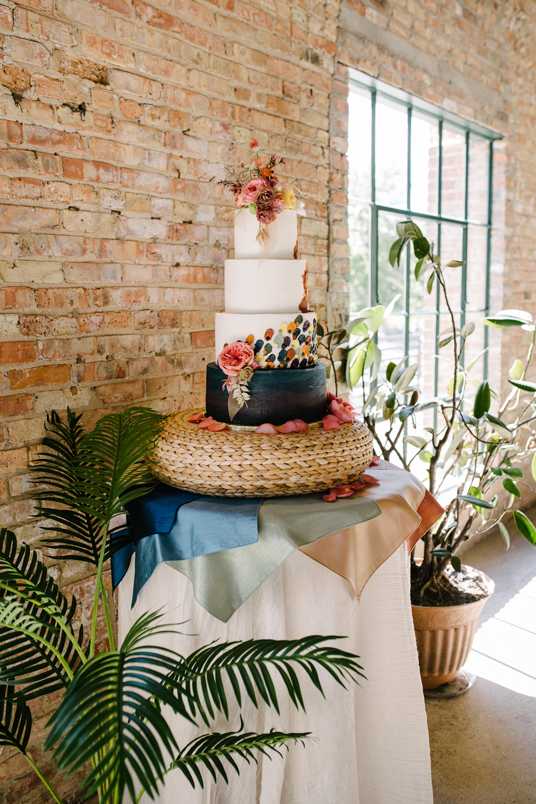 Boho Rainbow Wedding Cake
