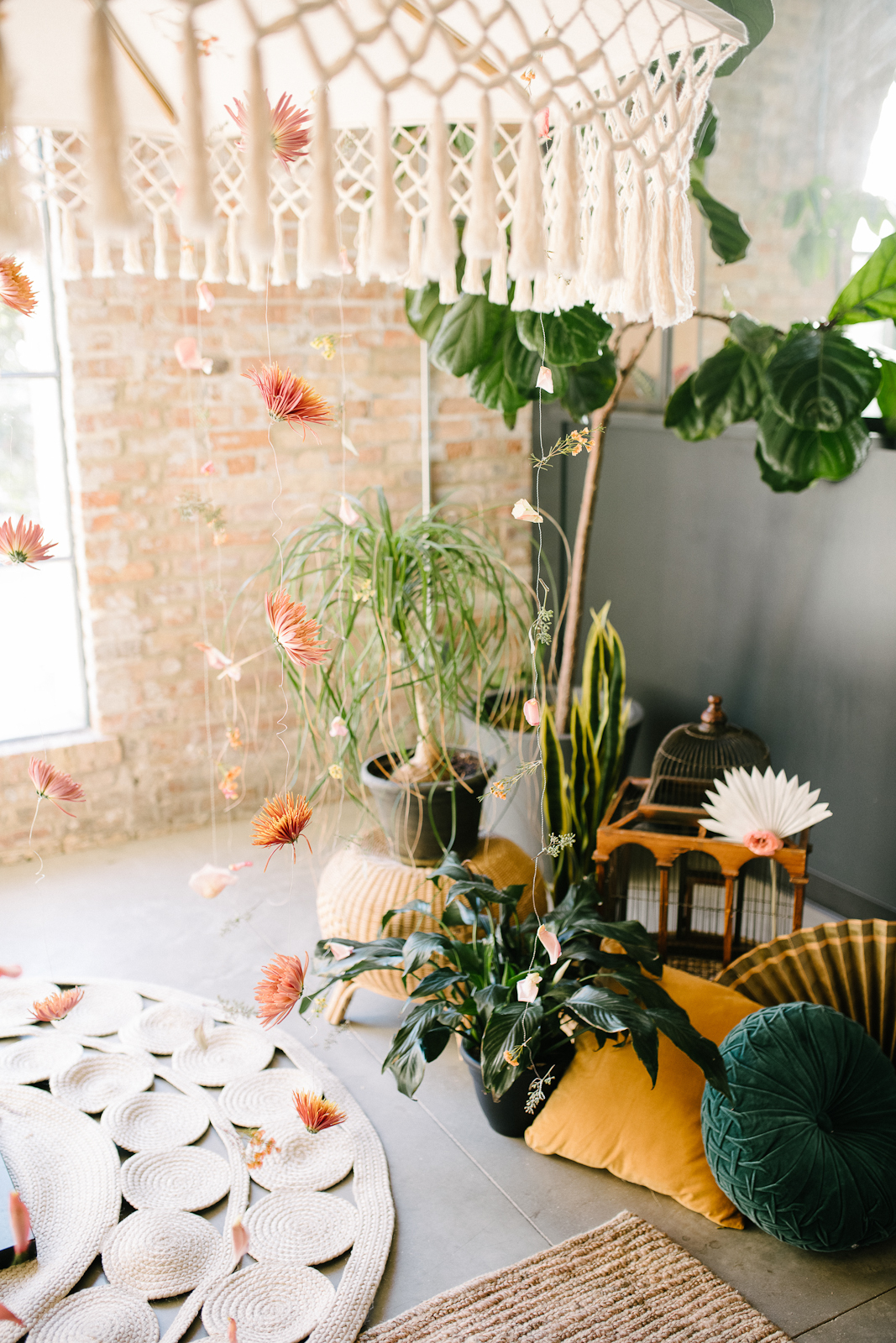 Boho Floral Umbrella Decor