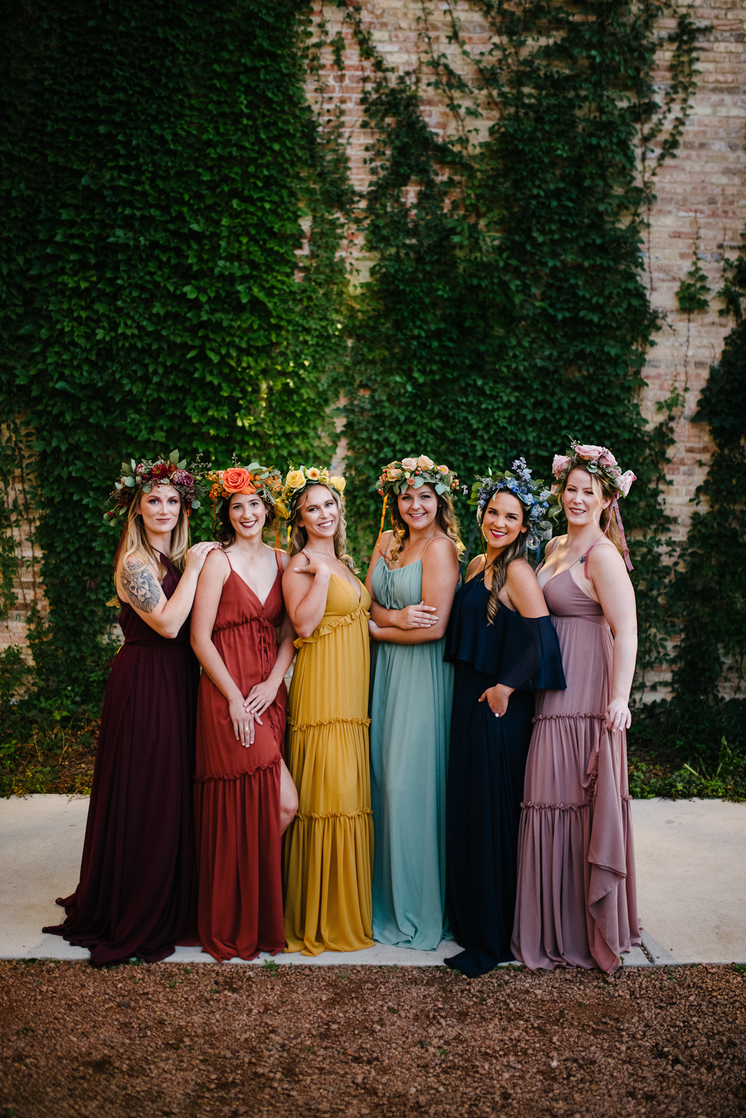 Boho Rainbow Bridesmaids