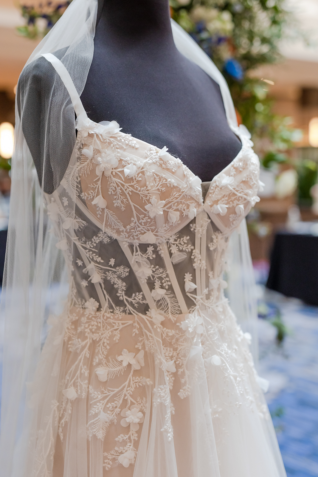Wedding Gown with Floral Appliques
