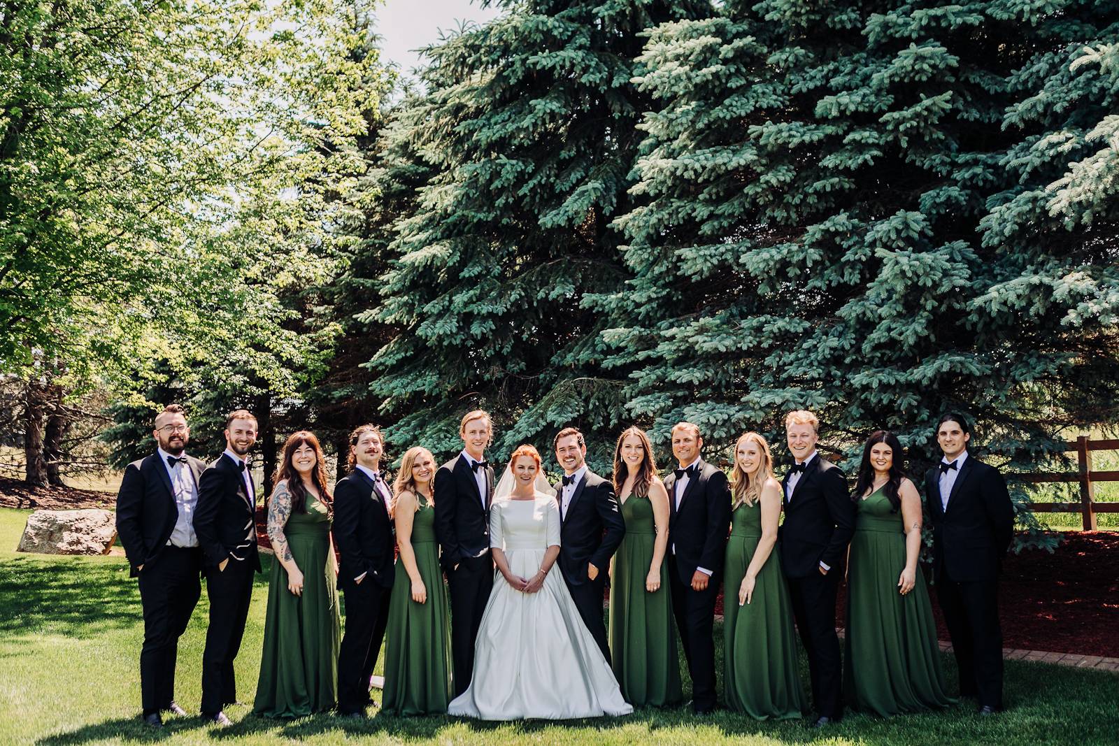 Modern, Simple & Elegant White, Black & Green Wedding Palette