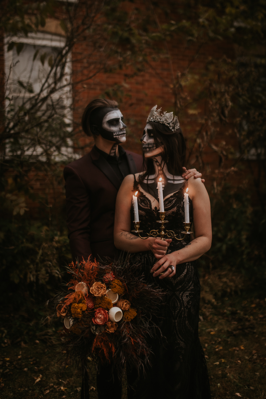 Spooky, Day Of The Dead Wedding Couple