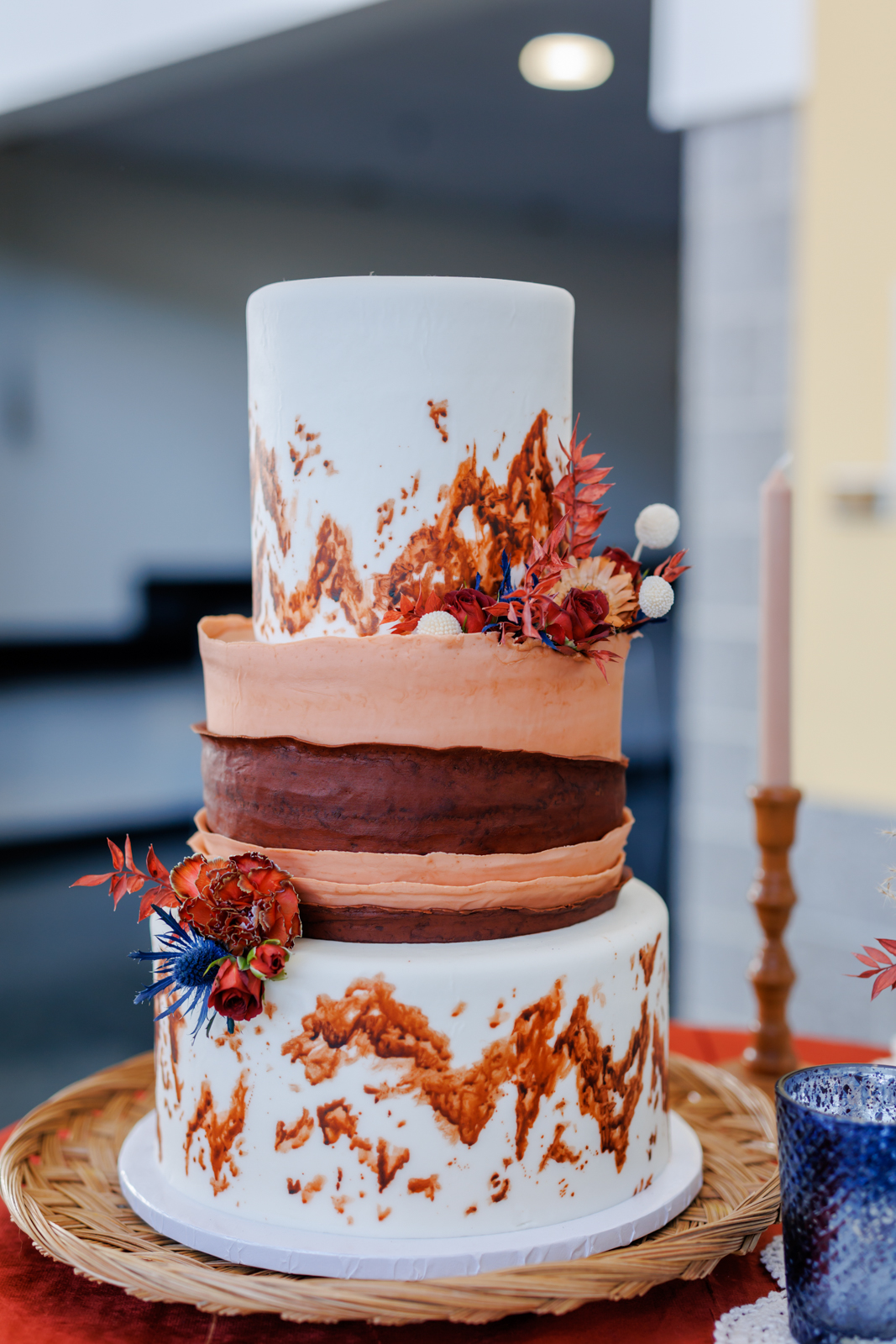 Modern Rust Boho Wedding Cake