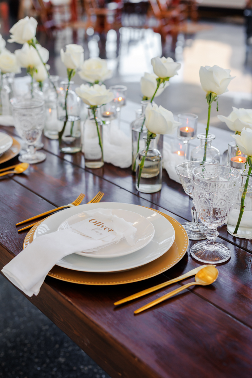 Romantic Modern Elegant Reception Table Setting