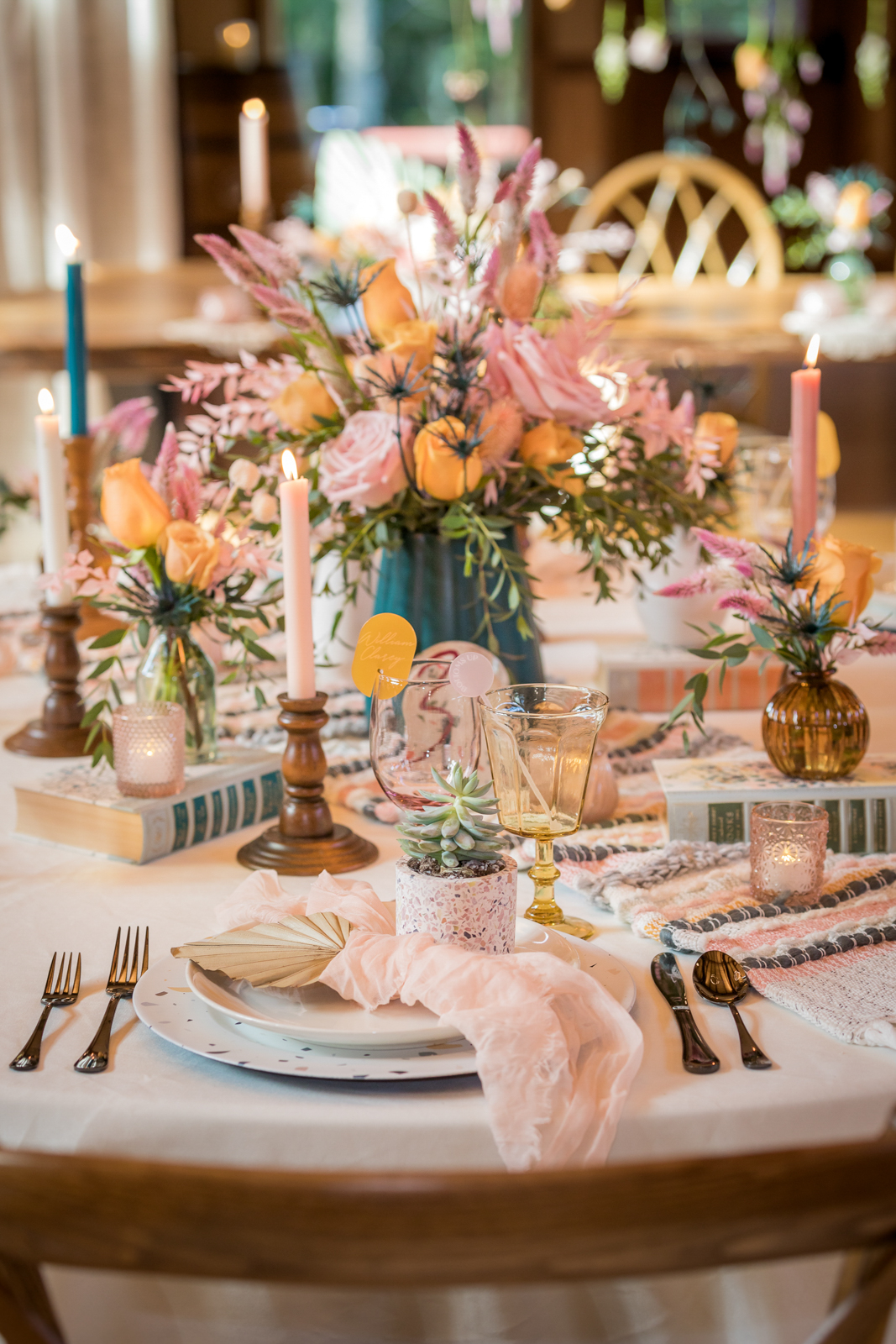 Whimsical Modern Boho Table Setting