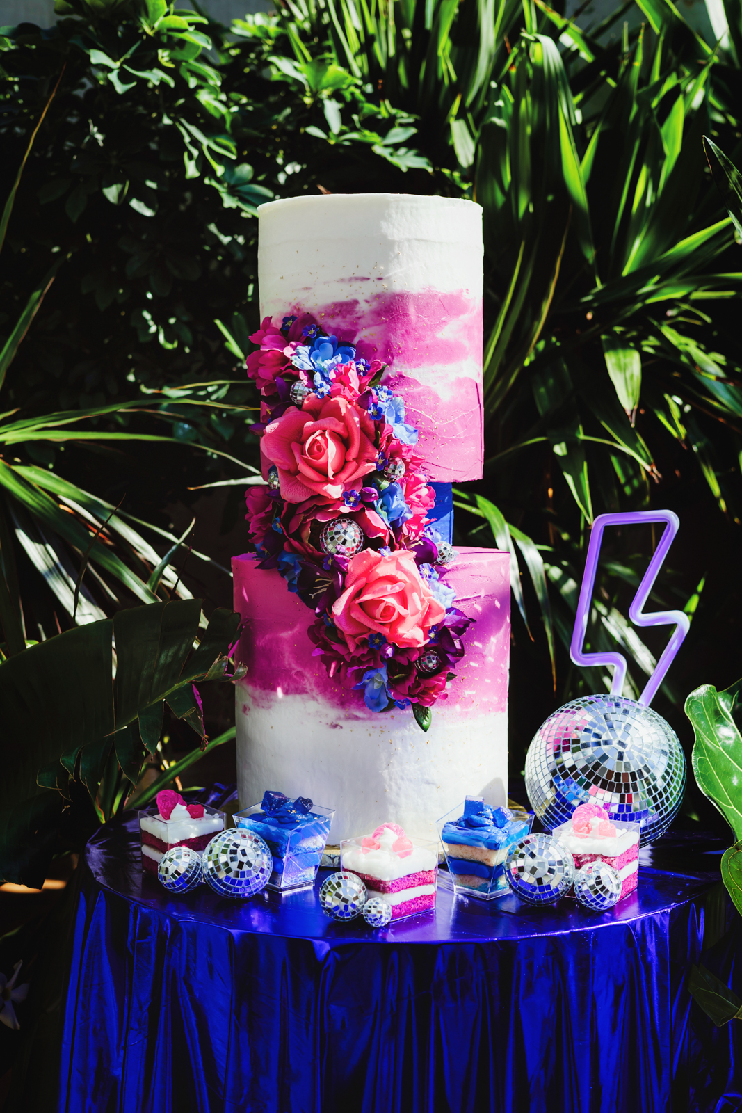 Bold Vibrant Modern Wedding Cake