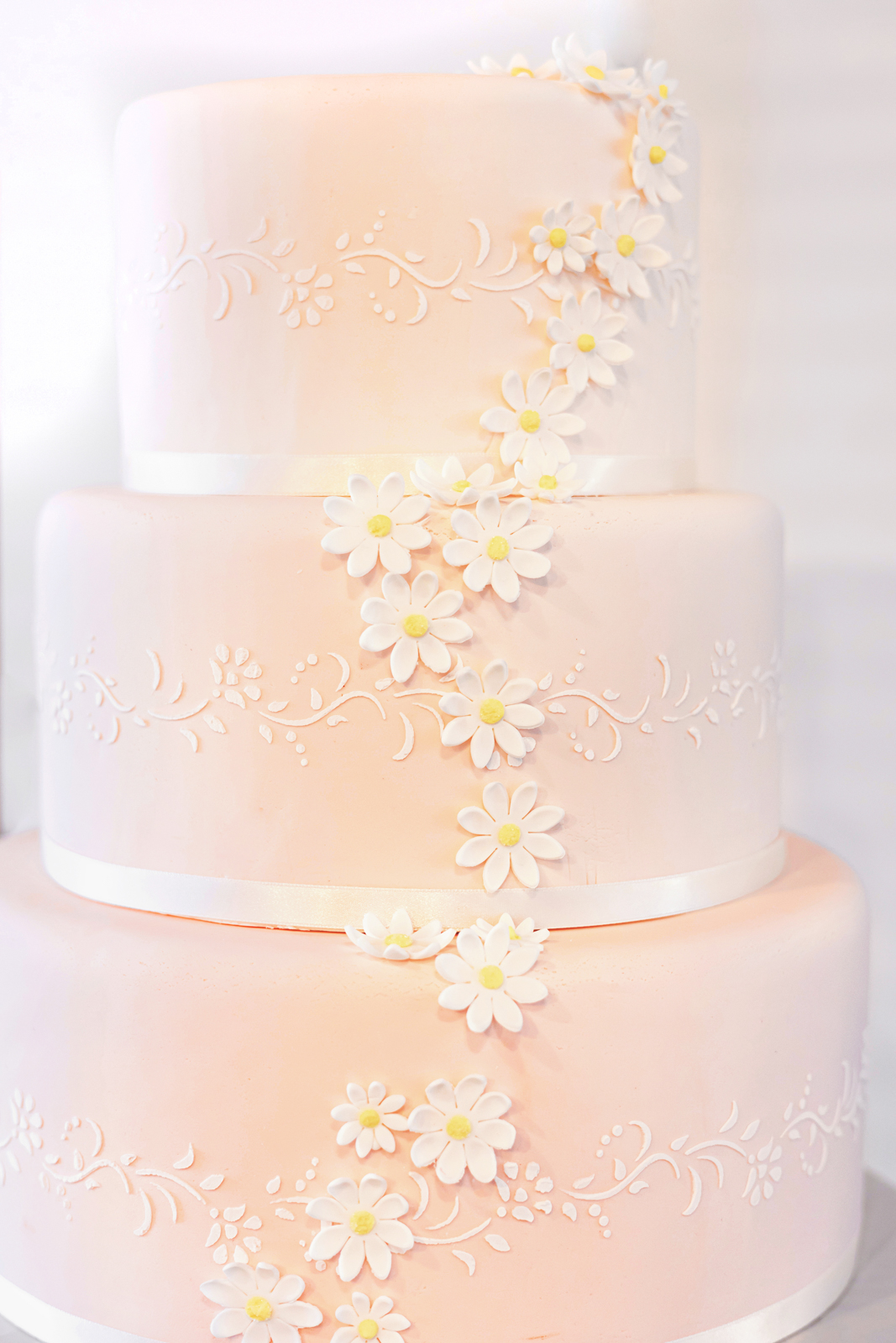 Modern Romantic Delicate Daisey Wedding Cake