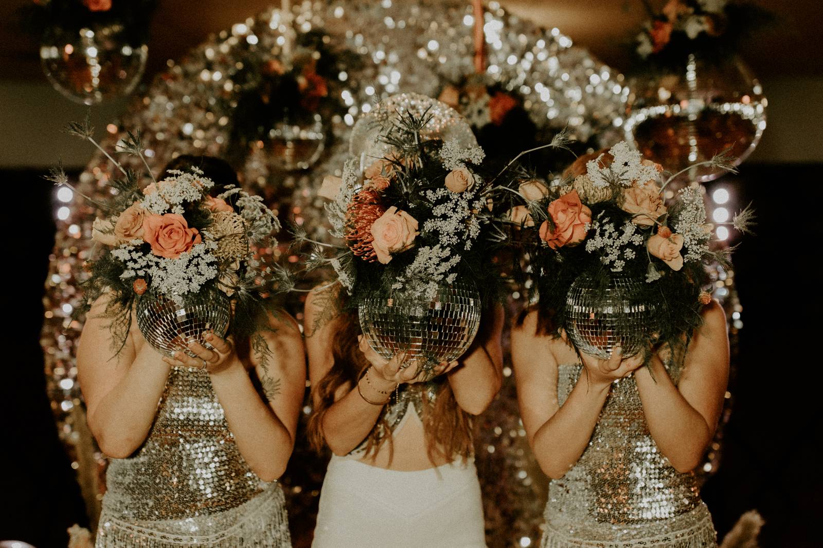 Disco Ball Wedding Bouquet