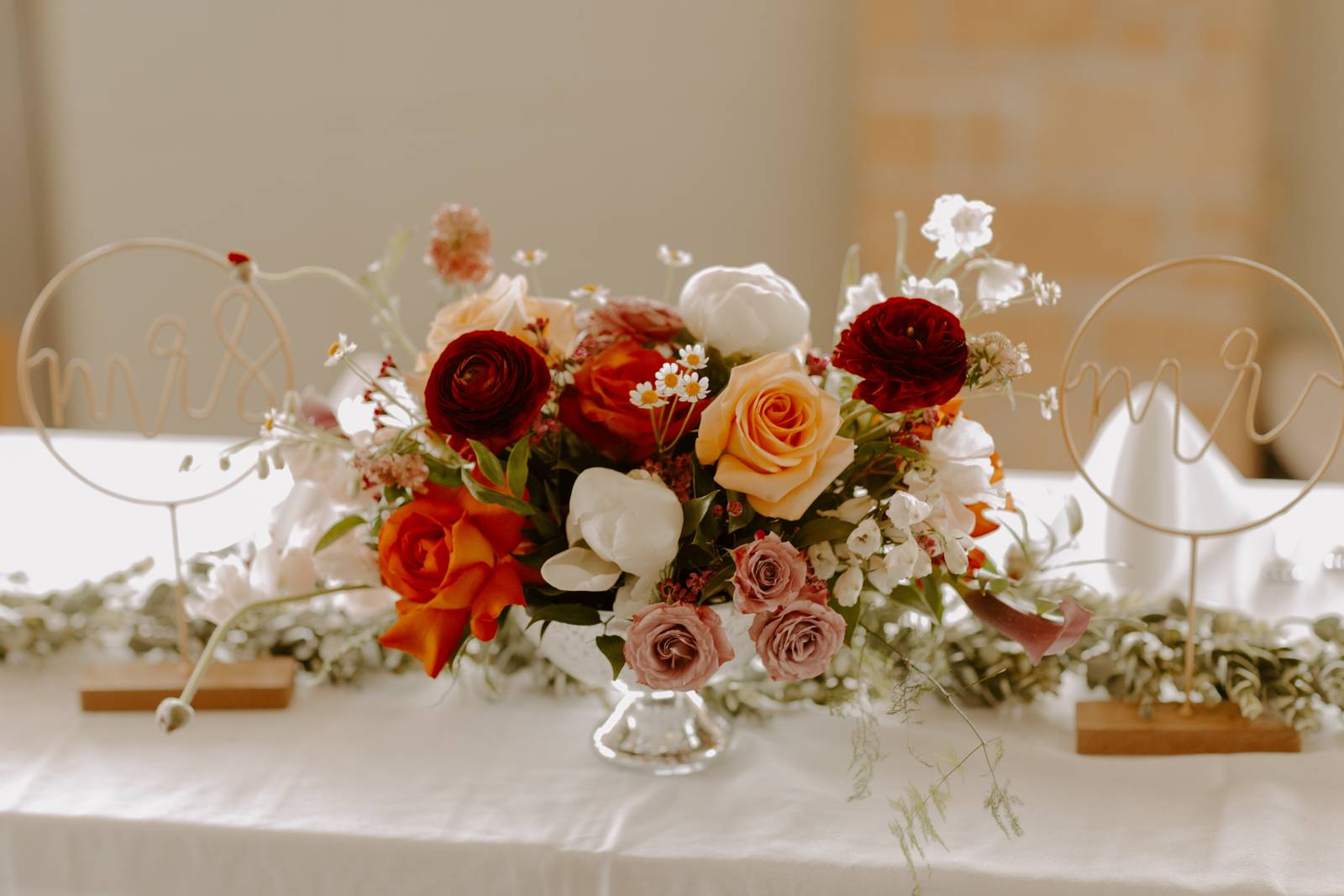 Modern Romantic Floral Centerpiece