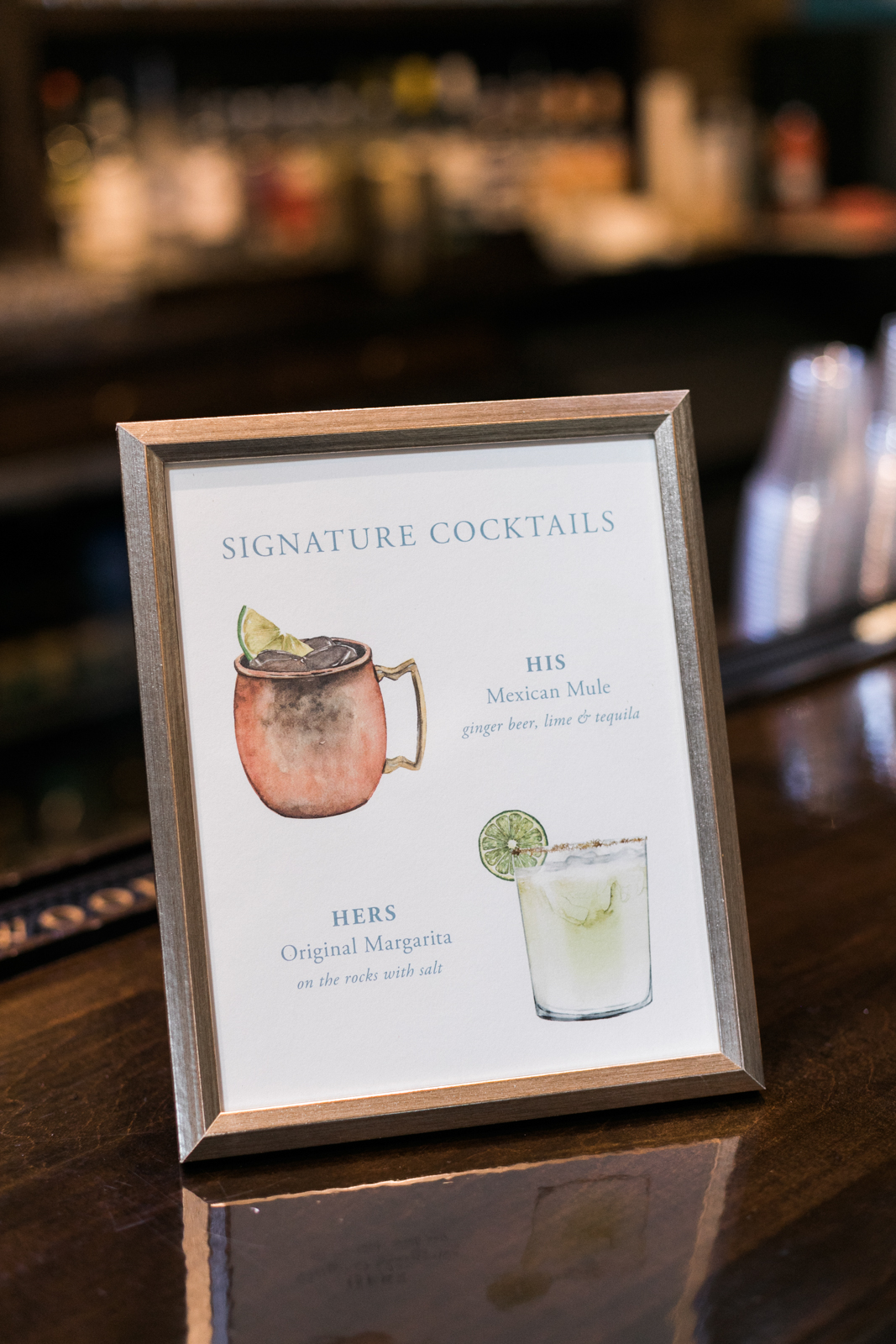 Modern Signature Cocktails Sign