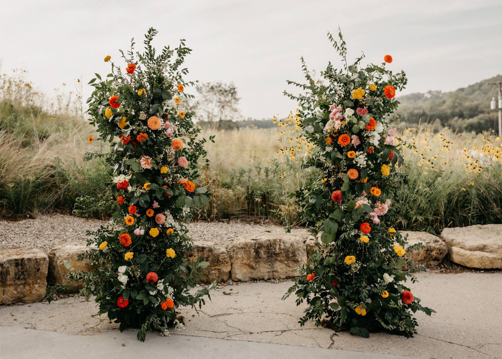 Luxurious Modern Ceremony Floral Backdrop