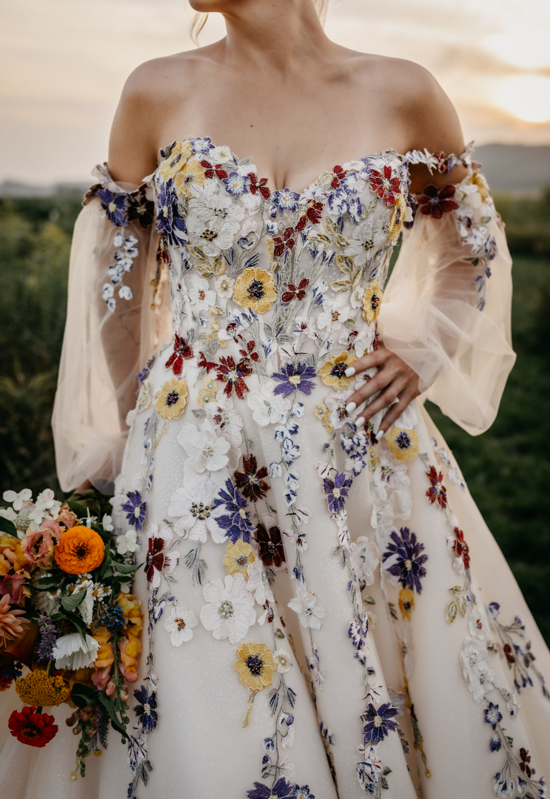 Romantic Floral Chic Wedding Gown