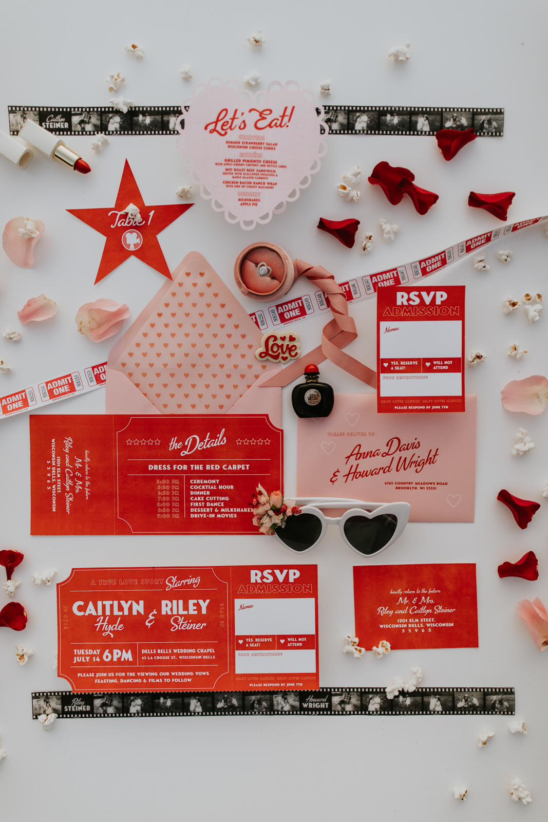 A RETRO '50S-STYLE DRIVE-IN ELOPEMENT WEDDING DESIGN IN WISCONSIN DELLS