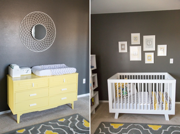 yellow and gray nursery