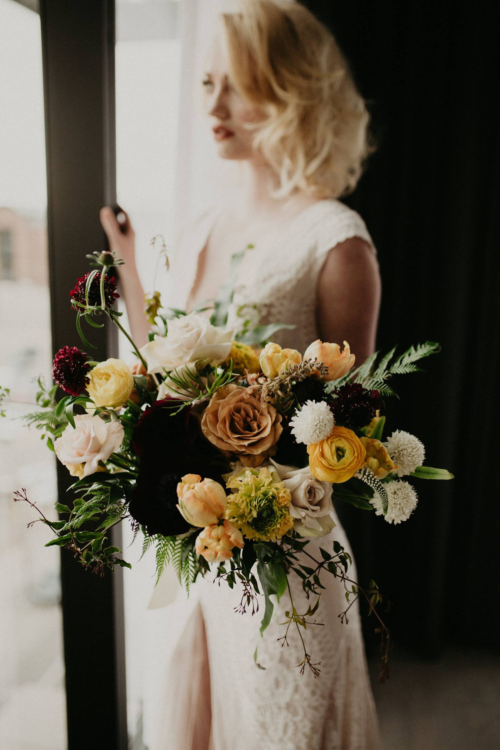 Yellow and Burgundy Bouquet