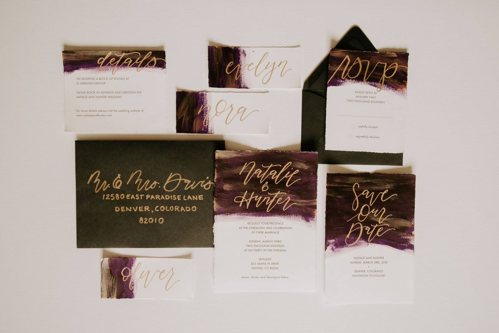 Black Gold Wedding invitations