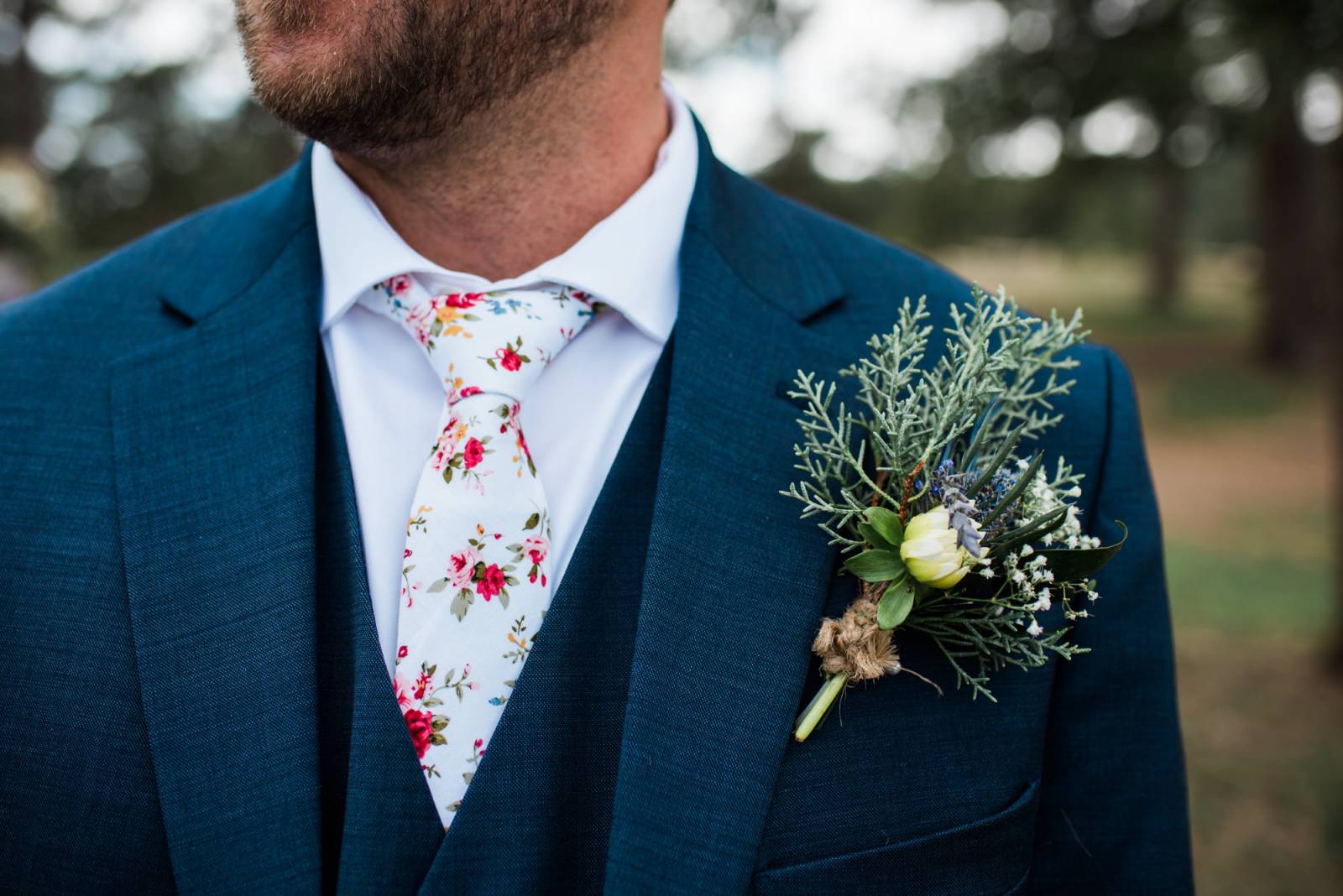 Floral Tie for Groom