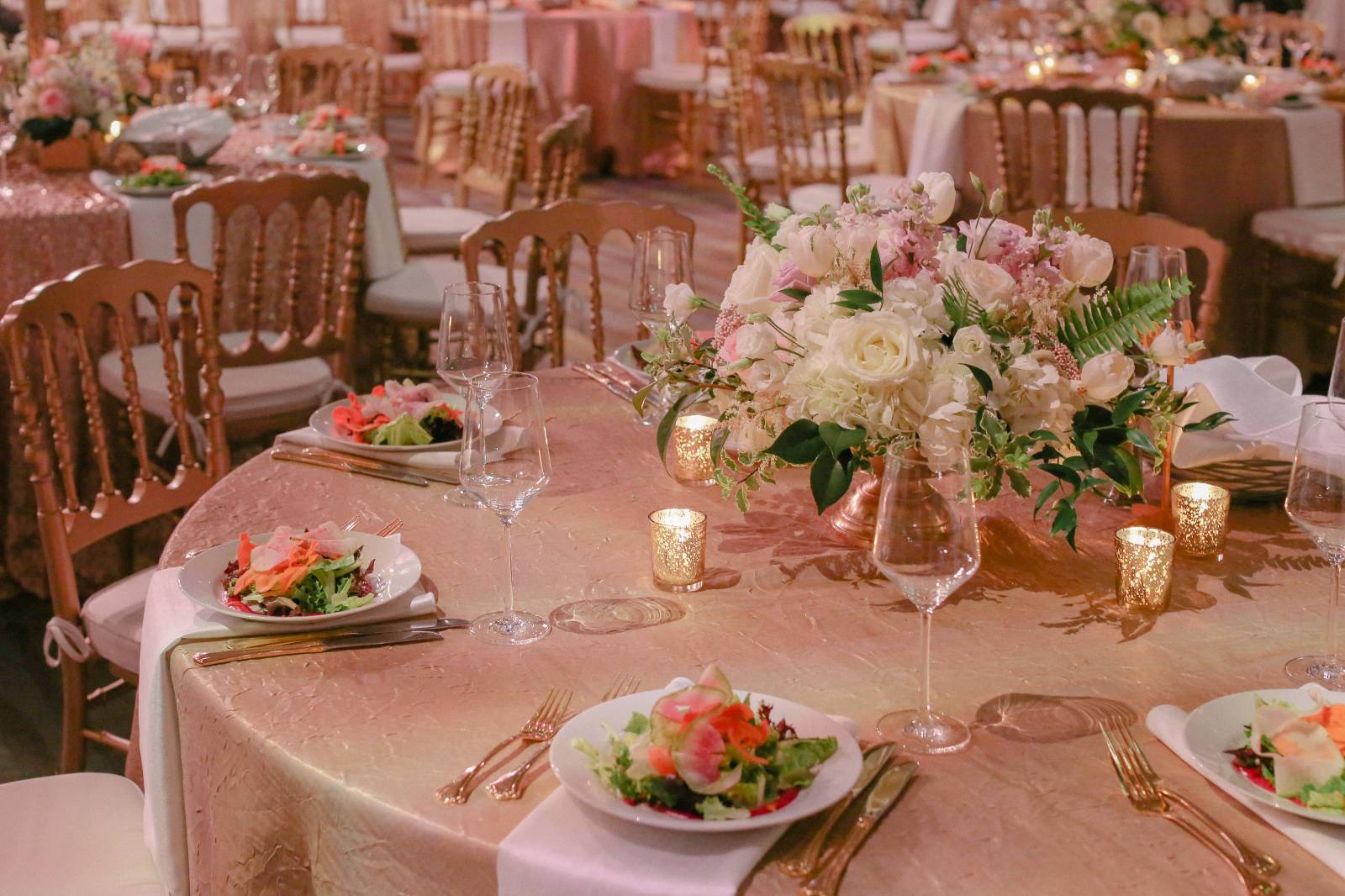 pink and gold wedding