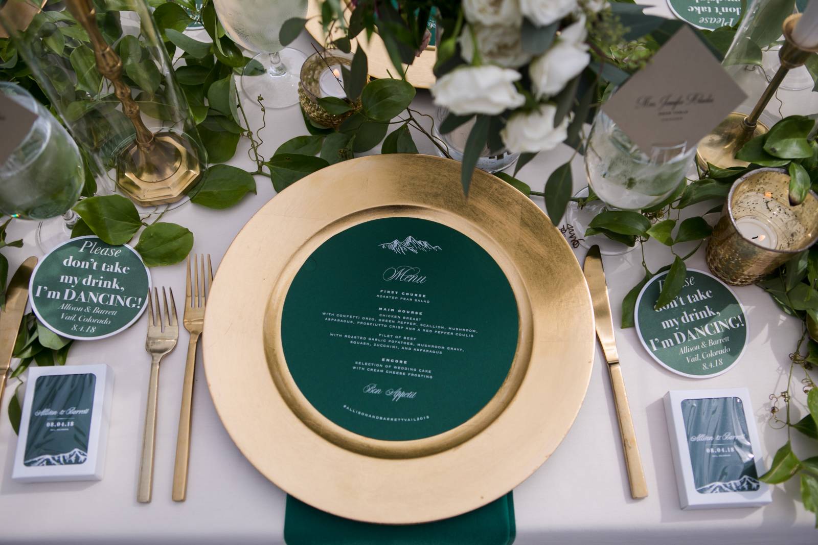 Emerald Green and Gold Wedding