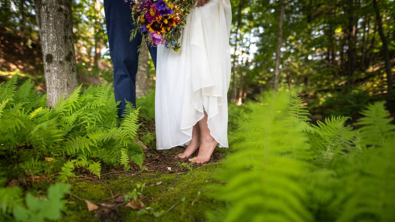 Barefoot bridal portrait