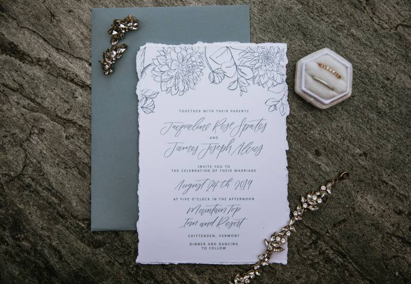 Grey boho wedding invitation suite